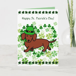 Carte Dachshund Dachshund de la Saint-Patrick