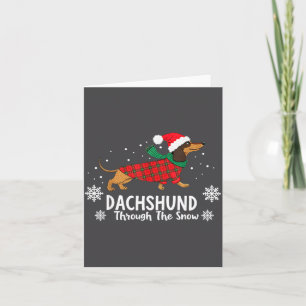 Carte Dachshund de Noël à travers le chien de Vienne nei