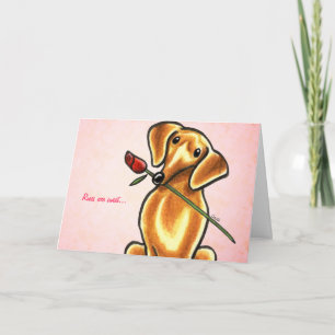 Carte Dachshund Dog avec message personnalisé Rose