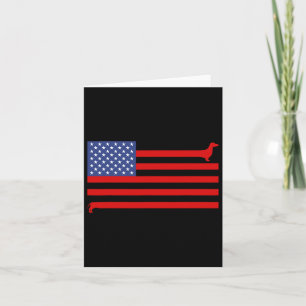 Carte Dachshund drôle Drapeau USA 4 juillet Dox patrioti