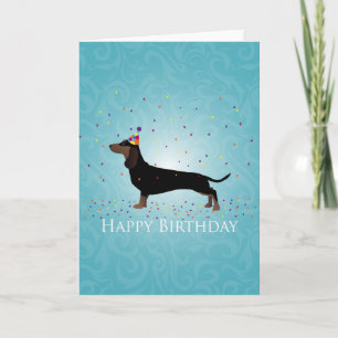 Carte Dachshund Happy Birthday Design