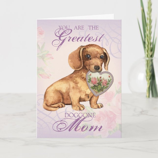 Carte Dachshund Heart Maman (Devant)