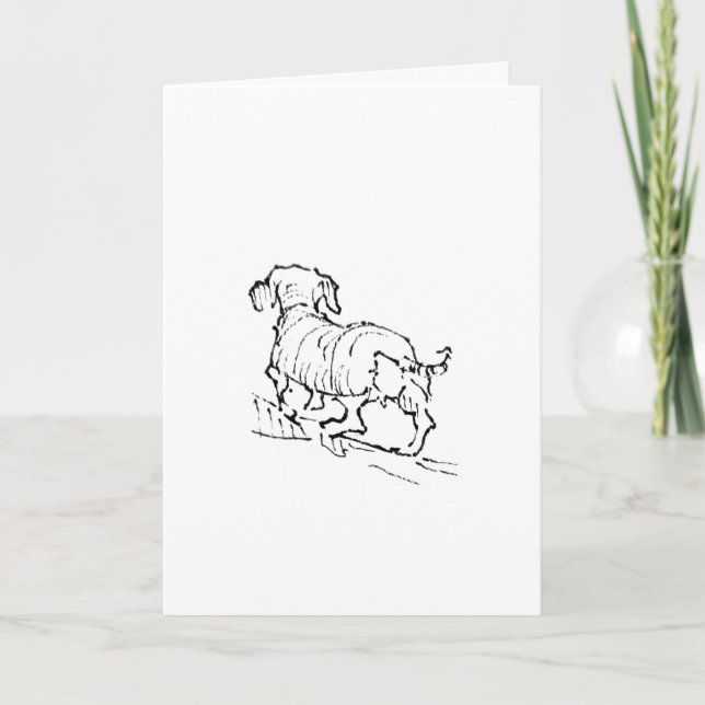Carte Dachshund heureux – Illustration de chien saucisse (Devant)