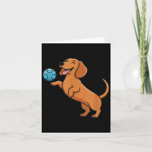 Carte Dachshund Mignon Jouant au Ballon de Football Chie