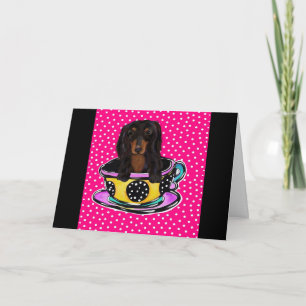 Carte Dachshund noir à longs poils