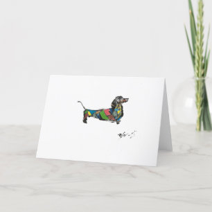 Carte Dachshund pliée