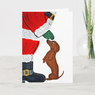 Carte Dachshund recevant un animal de compagnie du Père
