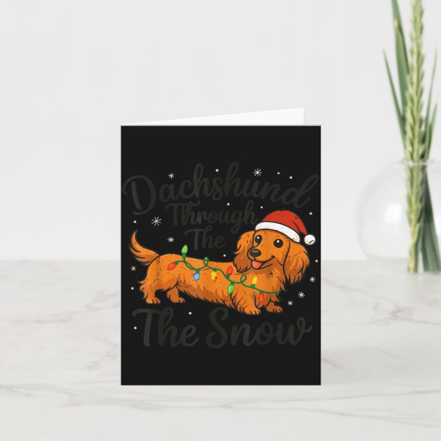 Carte Dachshund Through The Snow Christmas Pajama Toddle (Devant)