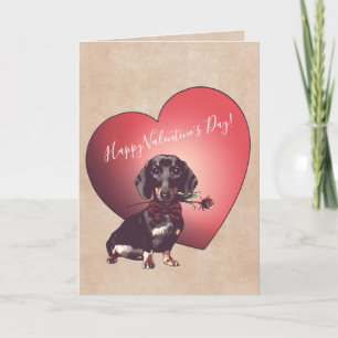 Carte Dachshund Valentine's Day Card