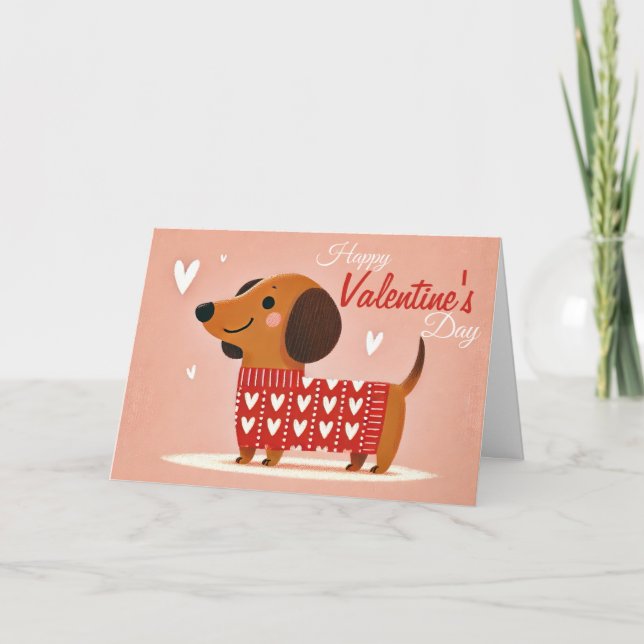 Carte Dachshund Valentine's Day Card (Devant)