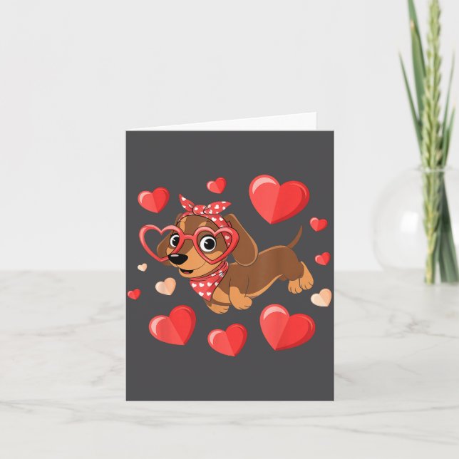Carte Dachshund Valentines Day Wiener Dog Lover Weenie H (Devant)