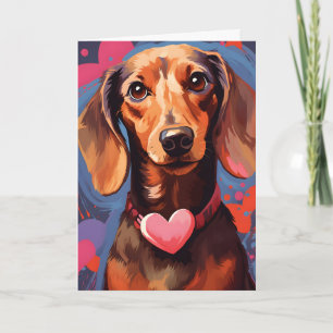 Carte Dachshund Valentines jour