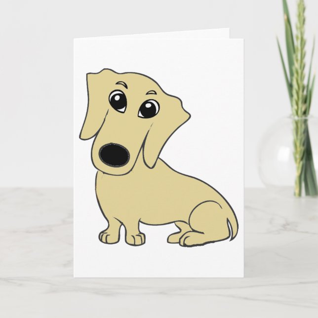 Carte dachshund wheaton dessin animé (Devant)