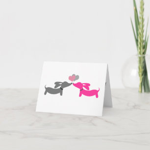 Carte Dachshund Wiener Dog Valentine's Day Card