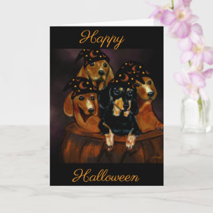 Carte Dachshunds d'Halloween