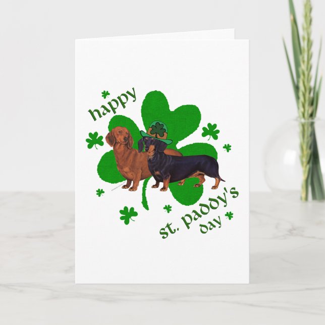 Carte Dachshunds Saint-Patrick (Devant)