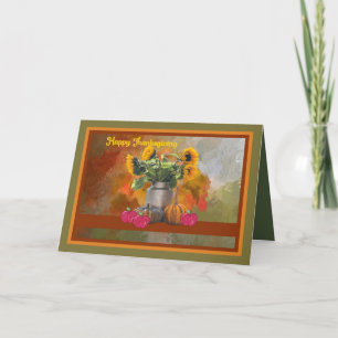 Carte d'action de grâce avec des tournesols