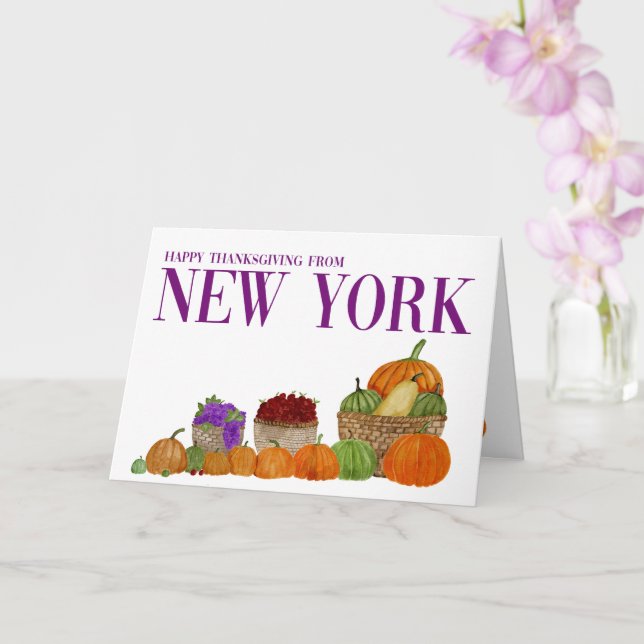 Carte d'action de grâce des Citrouilles de New Yor (Orchidée)