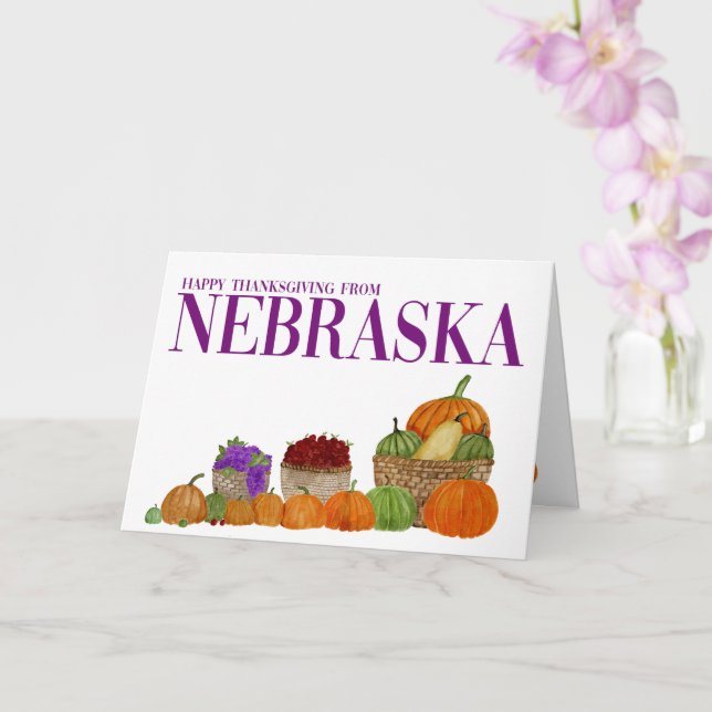 Carte d'action de grâce des Citrouilles du Nebrask (Orchidée)