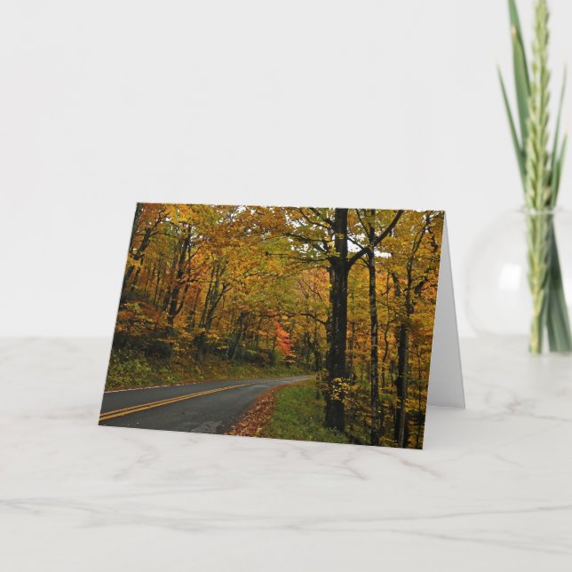 Carte d'action de grâce du feuillage d'automne (Devant)