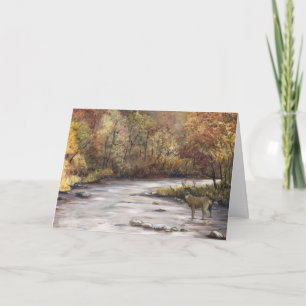 Carte d'action de grâces de cerfs blancs d'automne