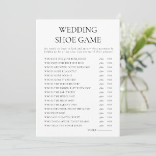 Carte d'activité de jeu de chaussures Mariage mode