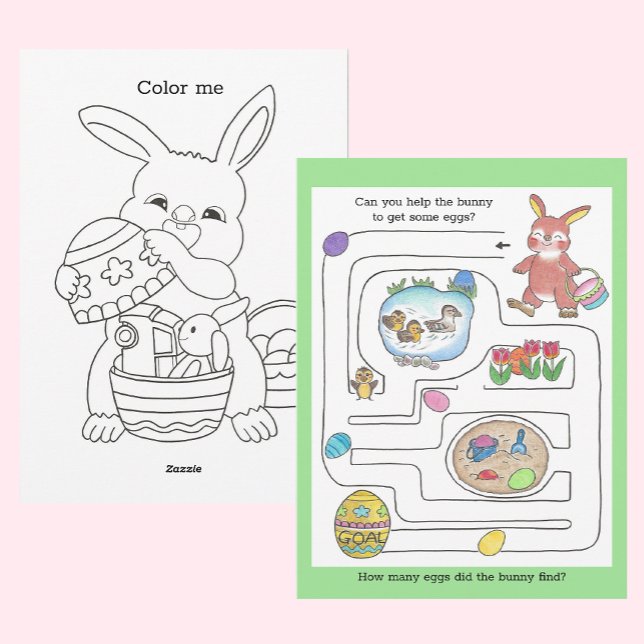 Carte d'activité Labyrinthe & Coloriage du Lapin d (Créateur téléchargé)