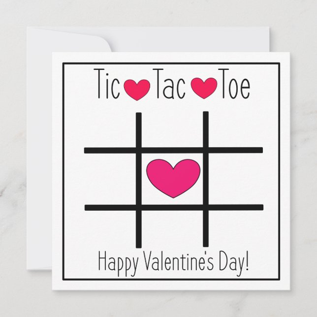 Carte d'activité TIC TAC TOE pour la Saint-Valenti (Devant)