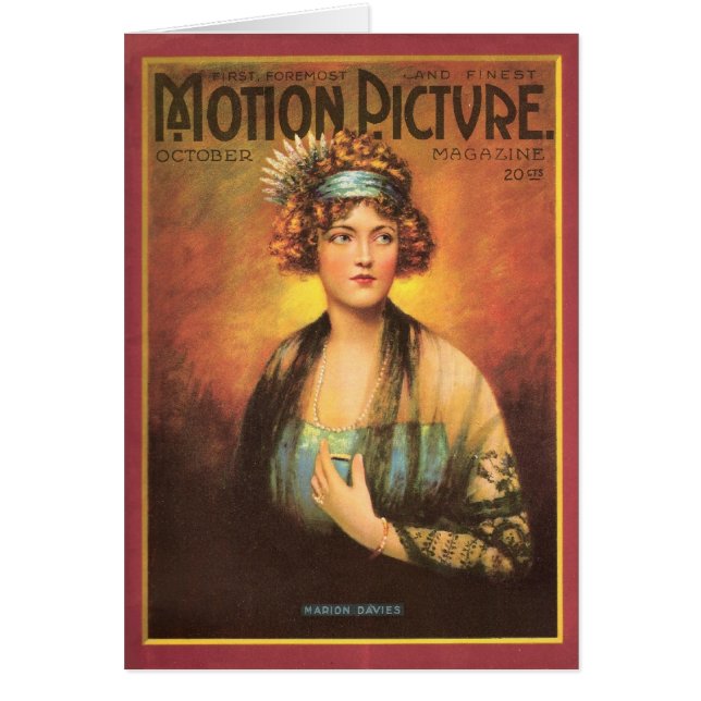 Carte d'actrice de film silencieux de Marion (Devant)