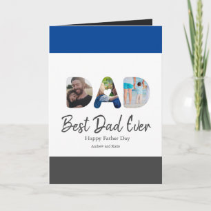 Carte DAD Cutout 3 Photo Collage Personalized gift