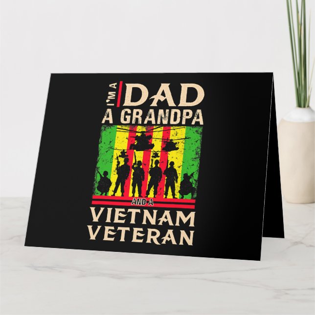 Carte Dad Grandpa Vietnam Veteran Shirts veteran fathers (Devant)
