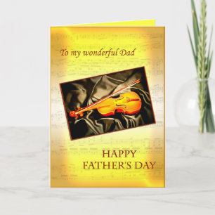 Carte Dad, musical Father's day card with a violin