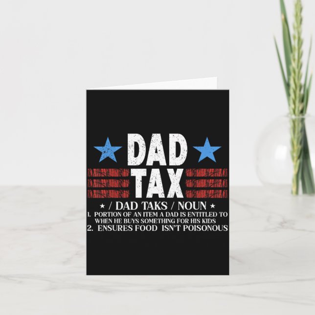Carte Dad Tax Funny Definition Father's Day For Dad Son  (Devant)