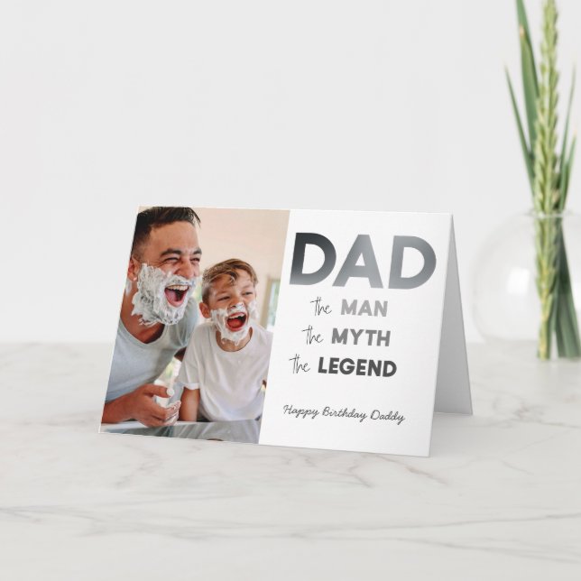 Carte DAD The Man Myth Legend Grey Photo Joyeux Annivers (Devant)