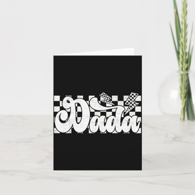Carte Dada Foudre Carreaux Fête des Pères Papa Grand-pèr (Devant)