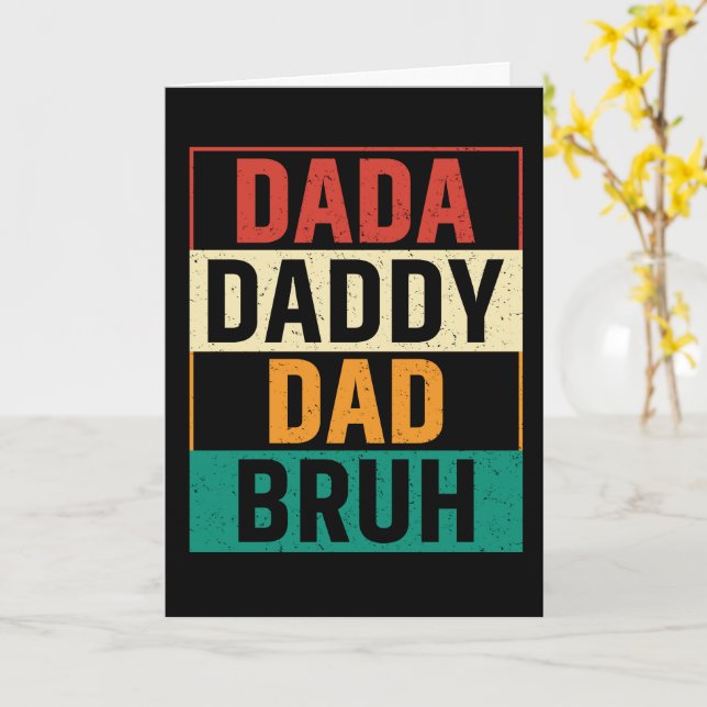 Carte Dada Papa Papa Bruh Drôle de rétro pour la fête de (Fleur jaune)