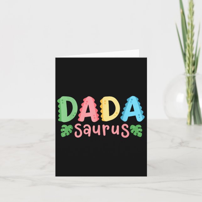 Carte Dada Saurus Enfants Dinosaur Anniversaire Famille  (Devant)