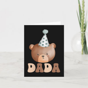 Carte Dada Teddy Bear 1er Anniversaire Boy Girl Family M