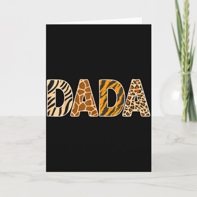 Carte Dada Wild Animal Print Zebra Giraffe Tiger Leopard (Devant)