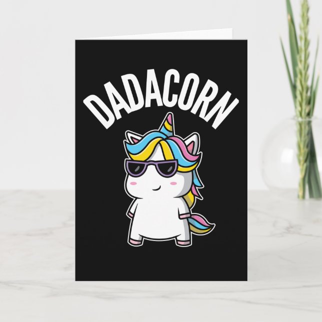 Carte Dadacorn Unicorn Dad Dabbing Rainbow Father's Day (Devant)