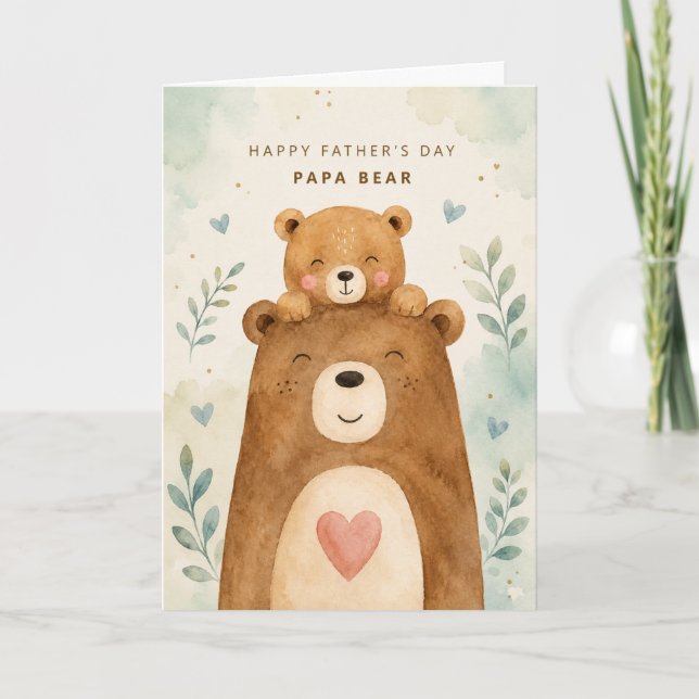 Carte Daddy Bear et Little Bear Fête des Pères  (Devant)