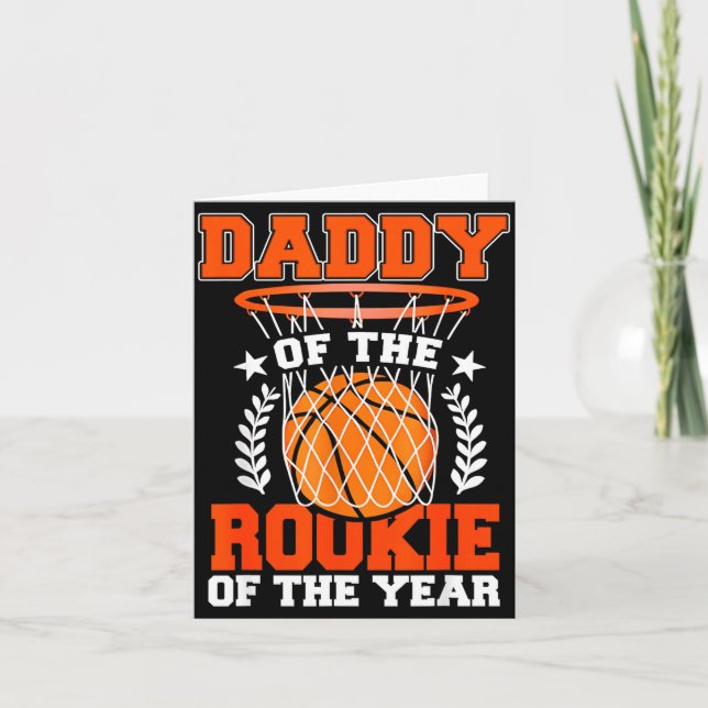 Carte Daddy Of Rookie 1st Basketball Bday Theme Matching (Devant)
