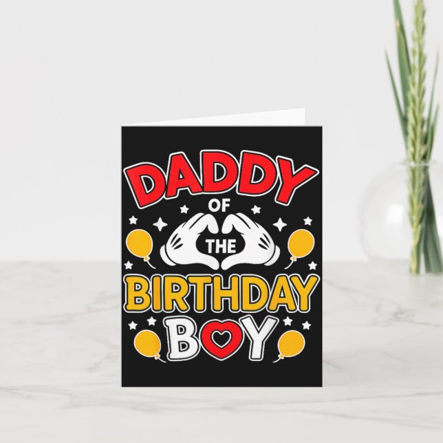 Carte Daddy Of The Birthday Boy Shirt Matching Dad Son F (Devant)