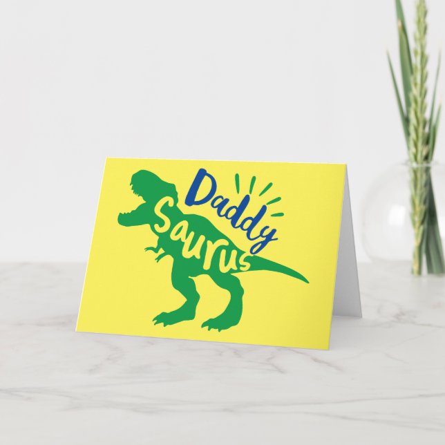 Carte Daddy Saurus T-Rex Silhouette (Devant)