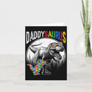 Carte Daddysaurus Autisme Soeur Puzzle Pièces Et T Rex