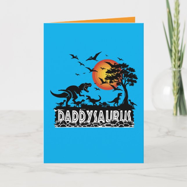Carte Daddysaurus T-Rex Drôle Cadeau Papa Dinosaure (Devant)