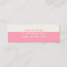 Carte d'adresse personnalisée minimaliste rose et 