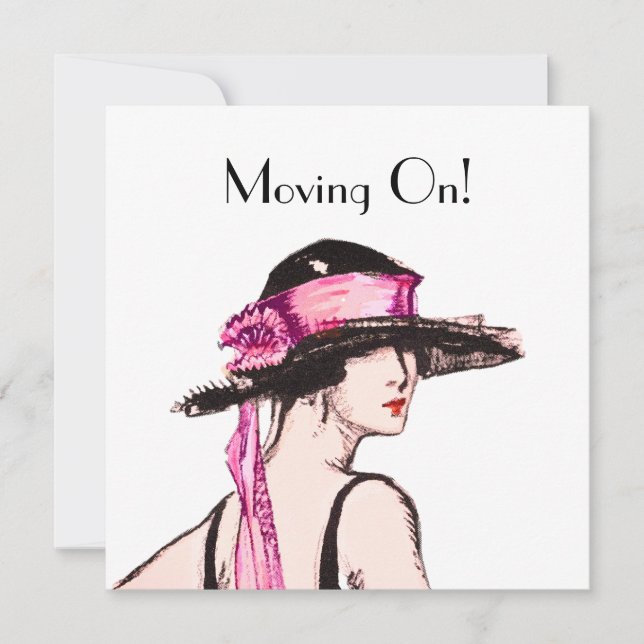 Carte d'adresse vintage Flapper Girl 1920 (Devant)