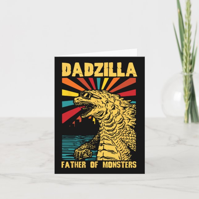 Carte Dadzilla Funny Père Des Monstres Fath Vintage (Devant)