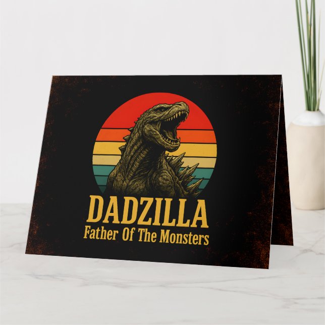 Carte Dadzilla Père De La Fête des pères Des Monstres (Devant)